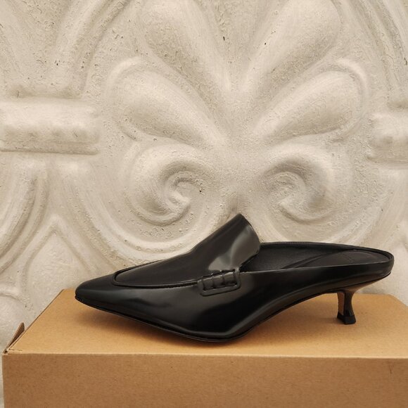 Vince Black Leather "Samy" Mules. NIB with Dust bag. Size 5.5 - Picture 2 of 13